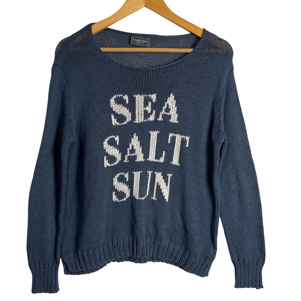 Wooden Ships Sea Salt Sun Knit Sweater Blue Paola Buendia beach boho coastal